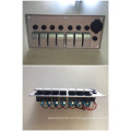 Panel de interruptor basculante LED de aluminio de 7 bandas 12V 24V con disyuntores